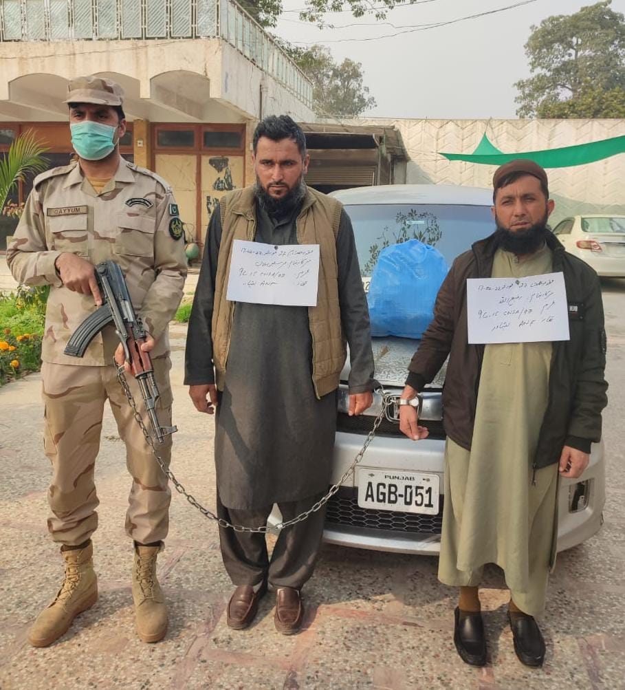 Anti Narcotics Force (ANF) KP intercepted a vehicle and recovered Hashish and Opium from its secret cavities